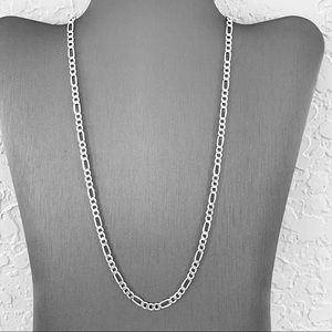 Sterling Silver Men’s Figaro Necklace